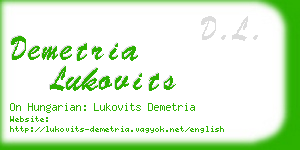 demetria lukovits business card